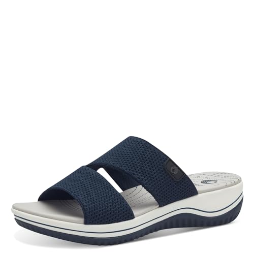 Jana Coshy Original – Die Hallux-freundliche Pantolette 8-27270-43 blau H-Weite – Ansicht 1