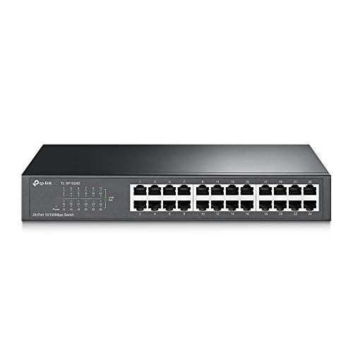 TP-Link TL-SF1024D 24-Port 10/100Mbps Network Switch, 13-inch Rack-Mount/Desktop Ethernet Switch, Steel Case, RJ45 Ports (Auto Negotiation/Auto MDI/MD