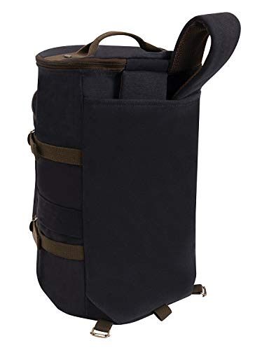 Rothco Convertible Canvas Duffle/Backpack - 19 Inches, Black/Brown #TOP29