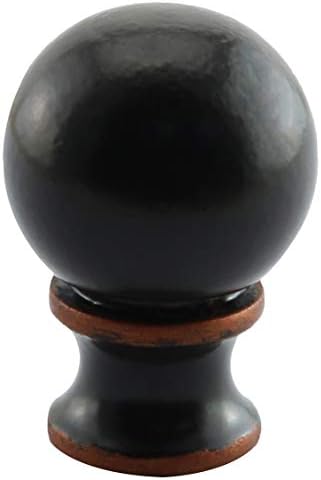DZS Elec 1PC Brown Ball Lamp Finial Oil Rubbed Bronze Metal Ball Lamp Finial 1-1/2 Inch