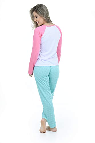 Pijama Ayron Longo Feminino Adulto Estampado (M, Raglan)
