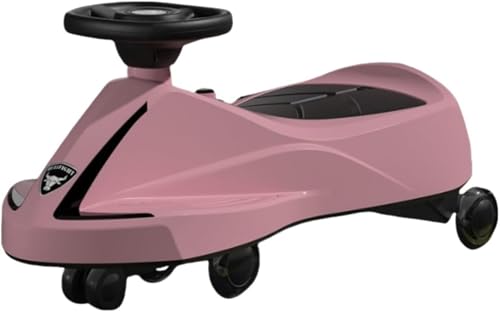 Joxoilso乗用玩具 子供自動車 乗り物 乗れる おもちゃ 子供 スイングカー 車 乗り物 コンビカー 光るタイヤ 大人も一緒に乗れる 耐荷重110KG プレゼント 誕生日 孫 子供 クリスマス 新年 七五三 シンプルなデザイン (ピンク,音楽と光とと