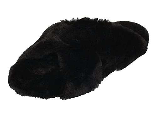 Image of TOMS SUSIE Womens Faux Fur Mule Slippers Black