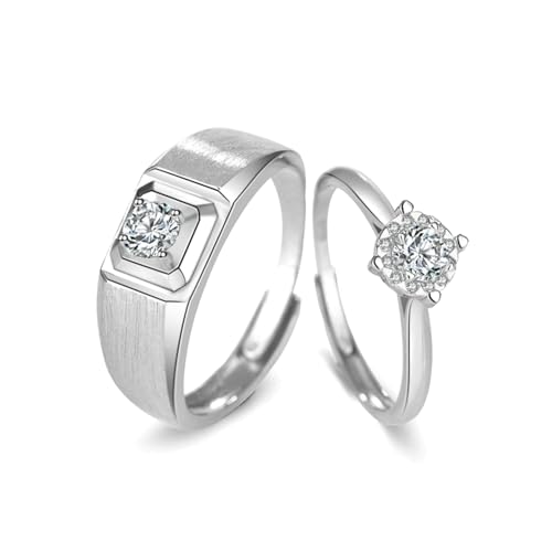 Bagues de couple réglables en argent, le cadeau idéal pour célébrer votre anniversaire