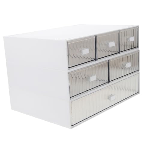 BCOATH 1Set Stackable Drawer Storage Box Multi Functional Decorative Table Organizer for Home Office Efficient Desk Drawer Organizer for Makeup Skincare Supplies