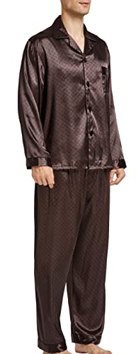 Sanraflic Pigiama da Uomo in Raso, a Maniche