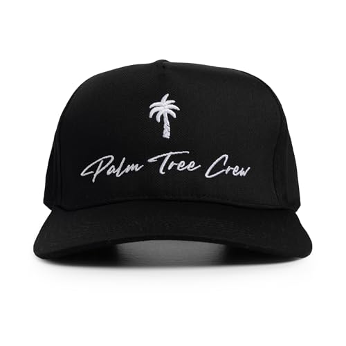 Image of Palm Tree Crew Men's Adjustable Snapback Embroidered Logo Crew Hat
