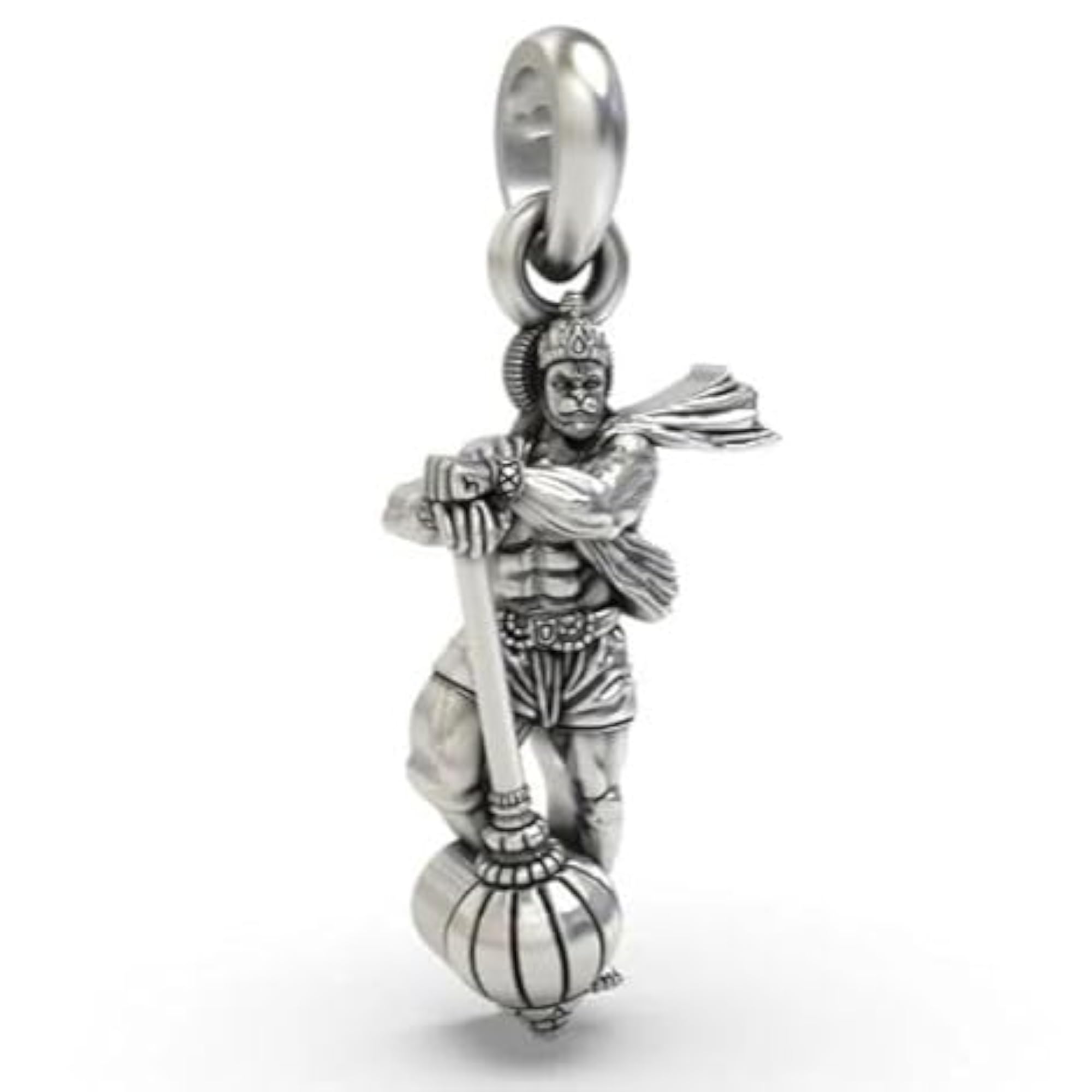 Hanuman Blessing Locket Pendant with Rope Chain, Men's Gift