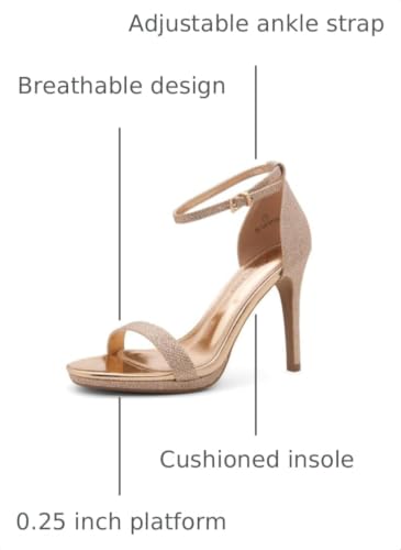 Image of Shoe Land Women's High Heels - Open Toe Stiletto Heels with Adjustable Ankle Strap | Dressy Sexy Strappy Heeled Sandals for Wedding, Prom, Party & Evening Wear