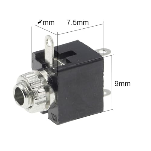 Conector de audio mono de 2.5 mm PJ-201M para instalar en paneles de sonido y proyectos de radio 6