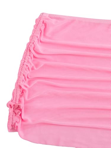 Image of RoseSeek Girl's 3 Piece Cute Bowknot Bathing Suit Halter Triangle High Waisted Swimsuit with Beach Cover Up Skirt