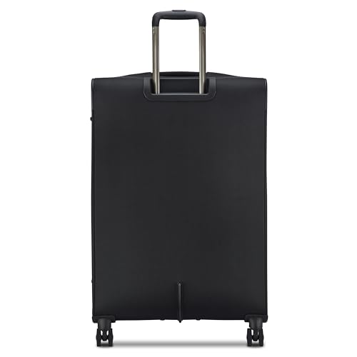 Image of DELSEY PARIS Sky Max 3.0 Checked Suitcase 28 Inch Large, Lightweight Softside Expandable Luggage, Spinner Wheels, Soft Touch Handle, Onyx Black