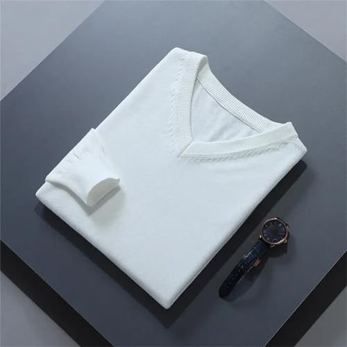 Men's Fall Winter Sweater - Solid Color V-Neck Loose Long Sleeve Warm Jumpers Knitted Pullover2