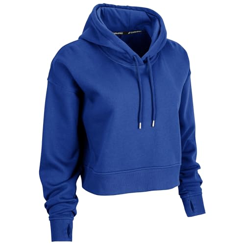 CHAMPRO Victory Fleece Womens Crop Hoodie, Women's 2X-Large, Royal