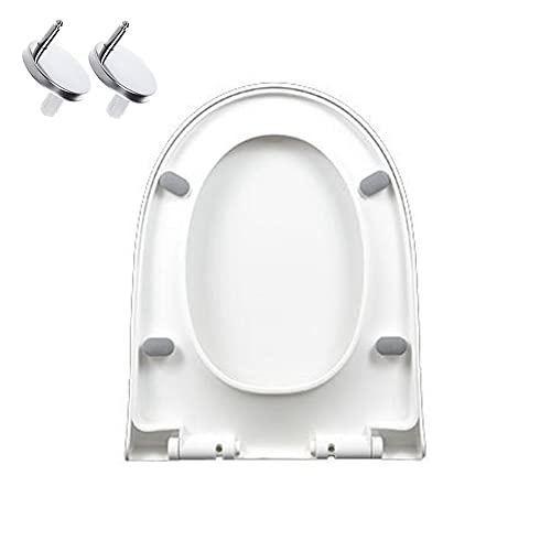 Siège de toilette en forme de D plastique blanc facile à nettoyer