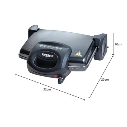 Kochmann Max 1600W Elektrogrill - Tischgrill, Panini-Grill, Sandwichmaker - Antihaftbeschichtung, Temperatursteuerung - Schwarz, Modern, Kunststoff – Bild 7