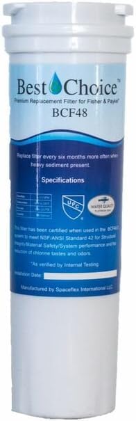 Miniatura 3 de Best Choice Filtro de agua BCF48 compatible con Fisher & Paykel 836848 Cartucho de repuesto para refrigerador E402B, E442B, E522B, RF90A180DU,