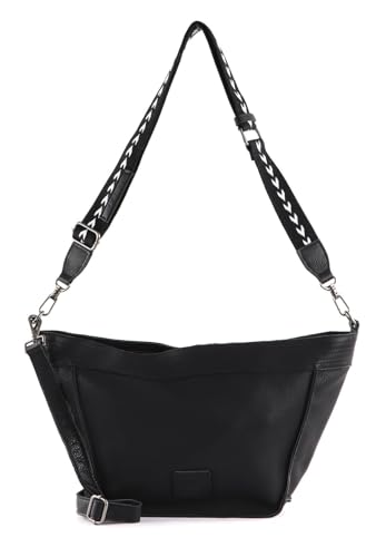 FREDsBRUDER Stines Shoulderbag Black con correa ajustable y compartimentos organizadores internos