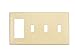 Leviton P326-I 4-Gang 3-Toggle 1-Decora/GFCI Device Combination Wallplate, Ivory
