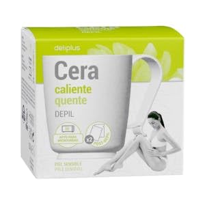 Cera caliente en tarro piel sensible contiene cera caliente, espátulas de madera facial y corporal y toallitas post-depilación, apto para microondas Caja 1 tarro (250 g)