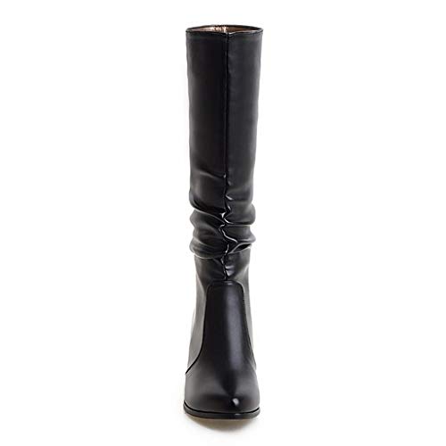 Bottes de neige au genou et d'hiver chaudes à talon haut pour femme