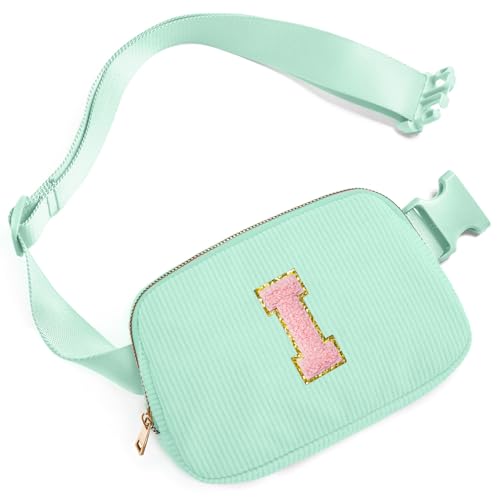 Image of Gitus 10 11 12 13 14 15 16 Year Old Girl Gifts Personalized Birthday Gifts for Women Daughter Sister Her Initial Belt Bag Fanny Pack Crossbody Bags for Teen Girl Gifts Trendy Stuff (Mint Green-I)