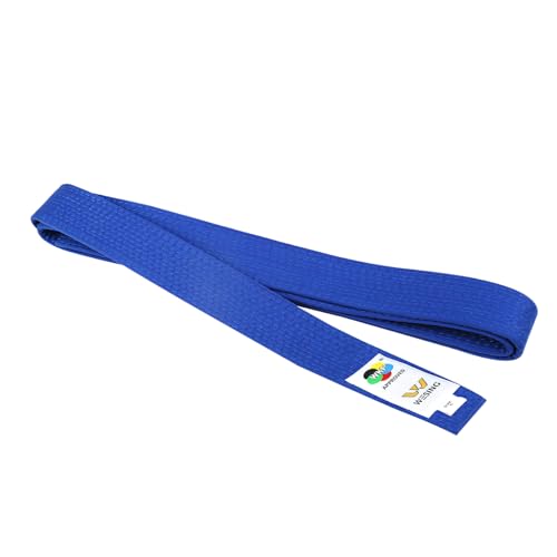WESING Karate Belt WKF Approved for Karate Competition Black Red Blue Belt Martial Arts(Blue, Size 1.5)