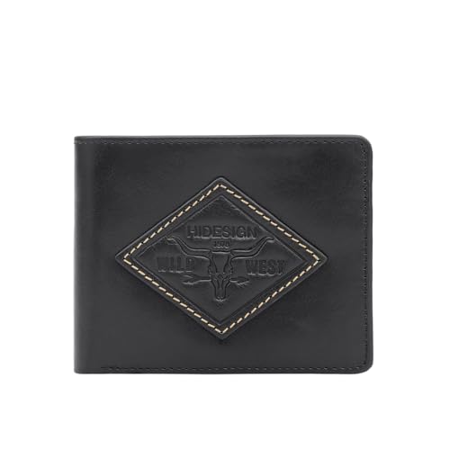 Image of Hidesign Men Black Fort Worth W4 Casual Bi-Fold M