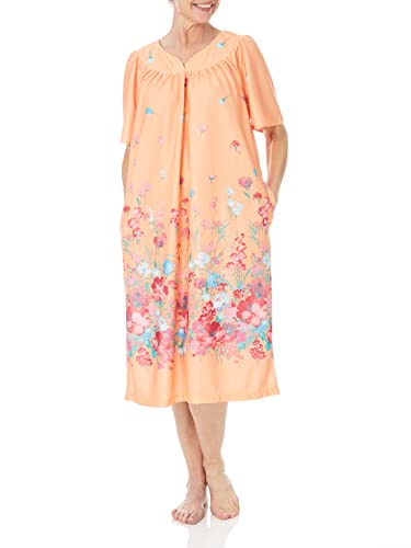 Image of AmeriMark Casual Women's Patio Muumuu House Dress Loose Comfortable Short Sleeve Sun Dress Lounger Gown Sleepwear for Ladies