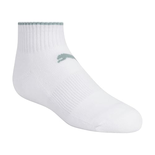 PUMA Girls' Quarter Crew Socks (8-Pack), White/Pastel, 7-8.5 - image 5