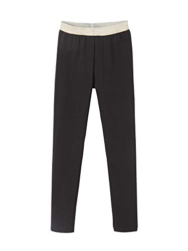 Vertbaudet Mädchen-Leggings, Bund in Metallic-Optik schwarz 140