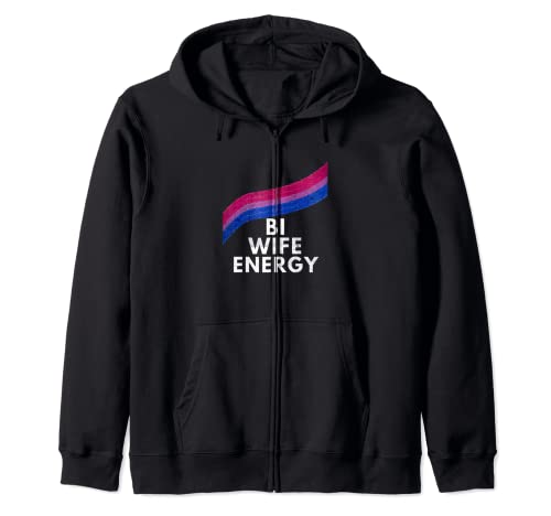 Bi Wife Energy Bisexual Flag Design Support Love LGBT Familia Sudadera con Capucha