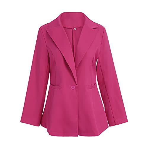 Elegante, effen damesjas, blazer d 'herfst, casual, met knopen, reverskraag, lange mouwen, met zakken, slim fit, vintage hoge taille - Image 3