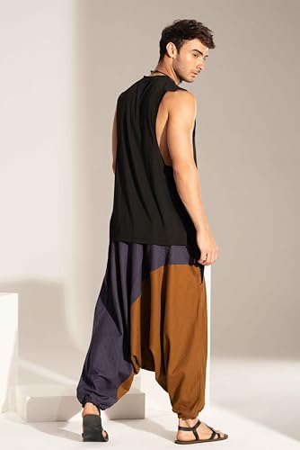 Image of The Veshti Company Stylish Harem Pants for Men's Cotton Hippie Style Baggy Oversized Yoga Pajama Pant