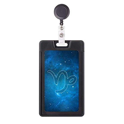 Porte-badge rétractable Capricorne accessoire de carte enrouleur zodiaque