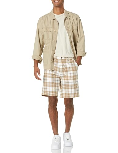 Image of Amazon Essentials Men's Classic-Fit 9 inch Cotton Twill Chino Shorts with Button-Through Pockets