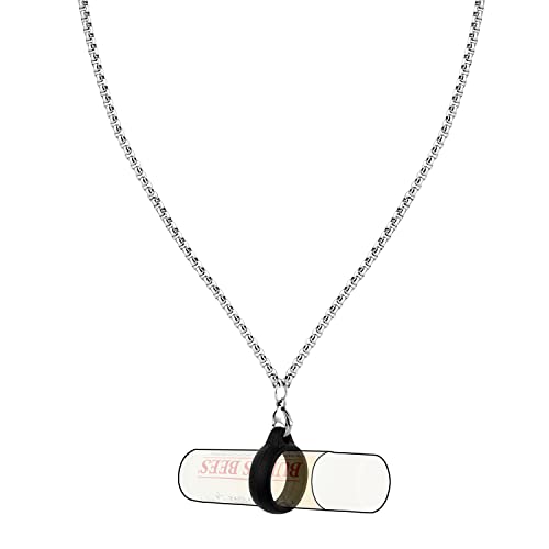 Desing Wish Anti-Lost Neck Strap Lanyard Lip Balm Holder with Non-Slip Silicone Ring, Portable Chapstick Holder Necklace Leash Holder Lanyard for All Lip Balms Child/School/Travel (Black)