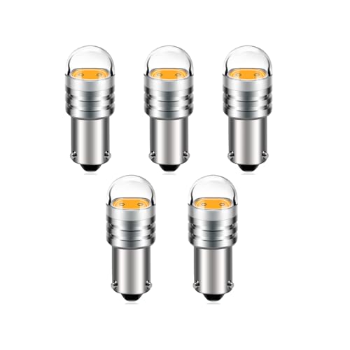 SOFOC-BAX9S - Bombilla LED para coche, 2 W, COB 12 V, 150 lm, 3000 K, color blanco cálido, alta potencia, luz de marcha atrás, luz de gálibo duradera, 5 unidades
