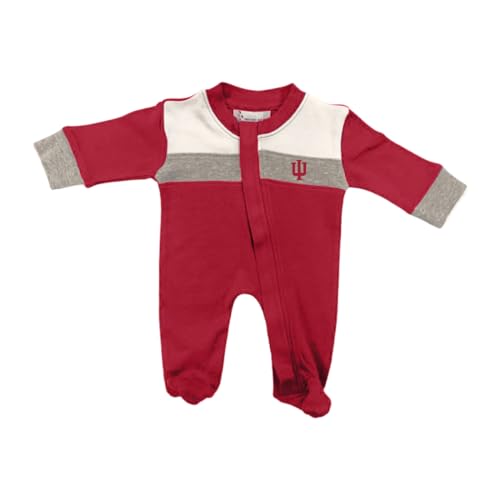Two Feet Ahead Indiana Hoosiers Footed Long Sleeve Romper – Officially Licensed Infant Outfit (6 Months)