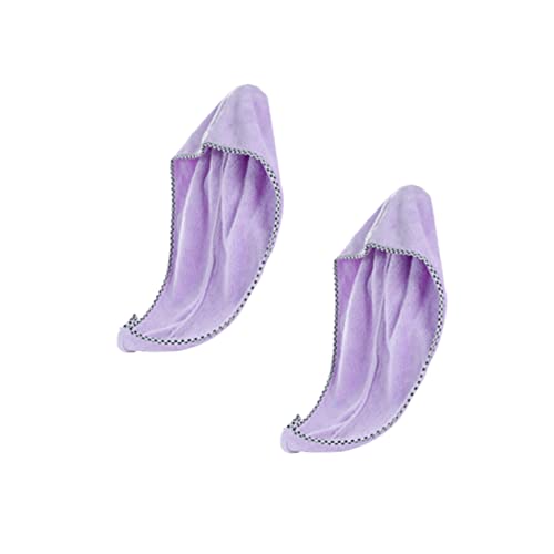 Balacoo 2 Peças Toalha Seca De Cabelo Absorvente Turbante Toalha De Cabelo De Microfibra Toalha De C
