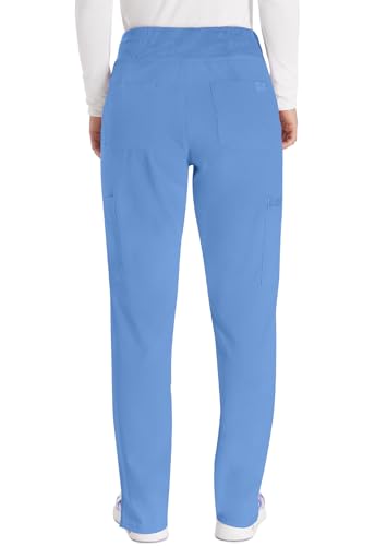 Dickies Women's Scrub Pants Natural Rise Tapered Leg Pull-On Bottoms with 7 Pockets and Knit Waistband DK005, L, Ciel - image 5