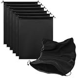 MtuxuYR Microfiber Drawstring Bags, Black, 7x11, 6 Pack
