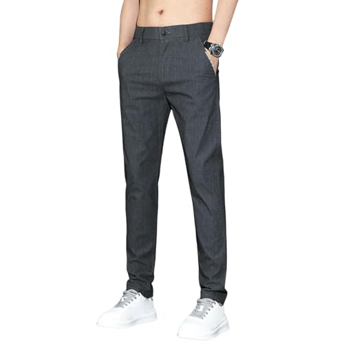 Men's Summer Thin Ice Silk Straight Trendy Business Loose Casual Pants