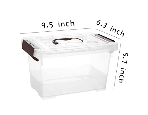 Yyxb 8 Pack Plastic Storage Latch Bins, 4.5 Quart Clear Plastic Handle Box With Lids And Handle, Multi-Purpose, 4 Litre #TOP1