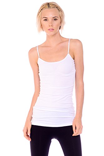 XT1002L Plus Size Adjustable Spaghetti Strap Trim Long Tank Top 4Pack - Black/White/H.Charcoal/H.Grey XL