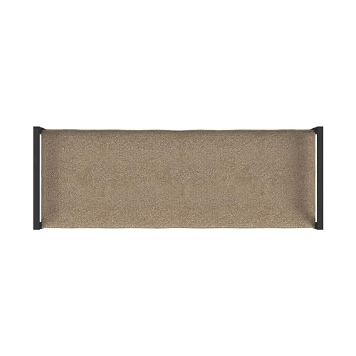 Image of HomePop Modern Metal Bench|Bench for Living Room & Bedroom | Decorative Home Furniture - Brown Boucle