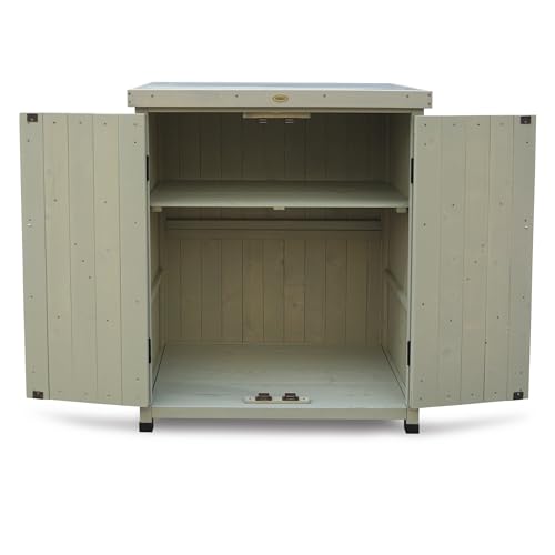 HABAU Laura 3093 Garden Cabinet with Integrated Plant Table, Grey, 80 x 45 x 92 cm HABAU Laura 3093 Garden Cabinet with Integrated Plant Table, Grey, 80 x 45 x 92 cm