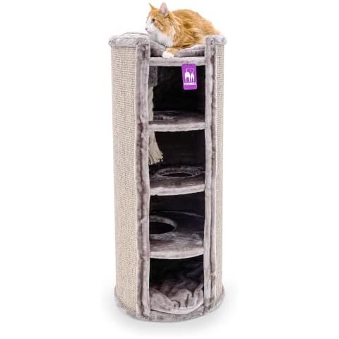 Petrebels Kratztonne Superdome 120 Cappuccino, Ø 50 x 120 cm hoch, Premium-Qualität und extra Breit (Ø 50 cm) für Ultimative Stabilität Cover