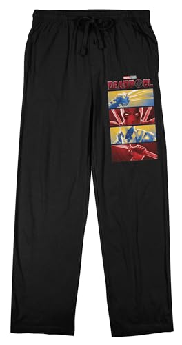 Deadpool 3 Deadpool and Wolverine Scenes Men's Black Sleep Pajama Pants