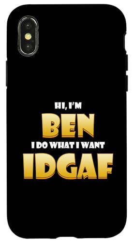 Ben Costume IDGAF Cute Personalized First Name Benjamin Bens �X�}�z�P�[�X iPhone X/XS �p
